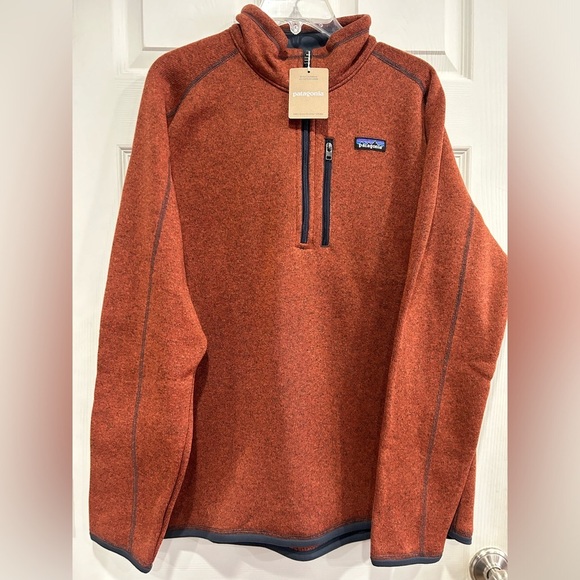 Patagonia Men's Medium Better Sweater 1/4 Zip Pullover Burnished Red NWT Jacket - Picture 1 of 9